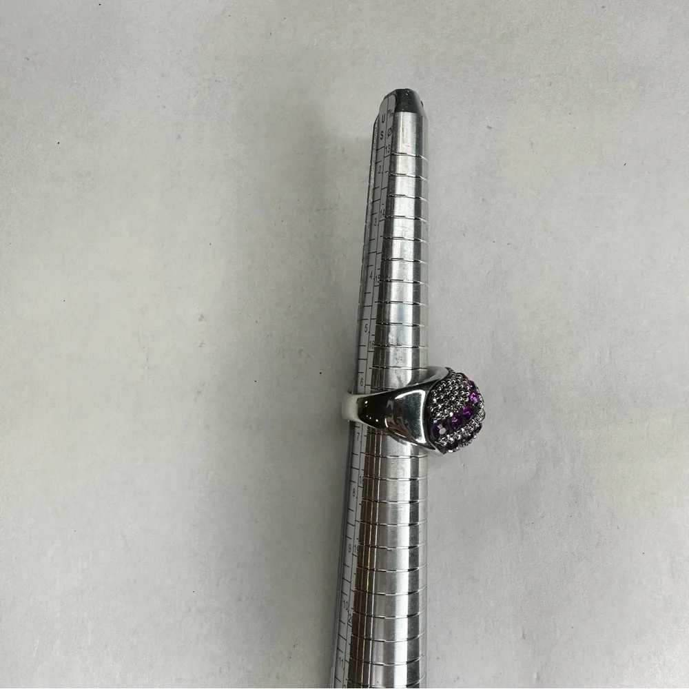 Set of 2 domed tornado rhinestone costume‎ rings